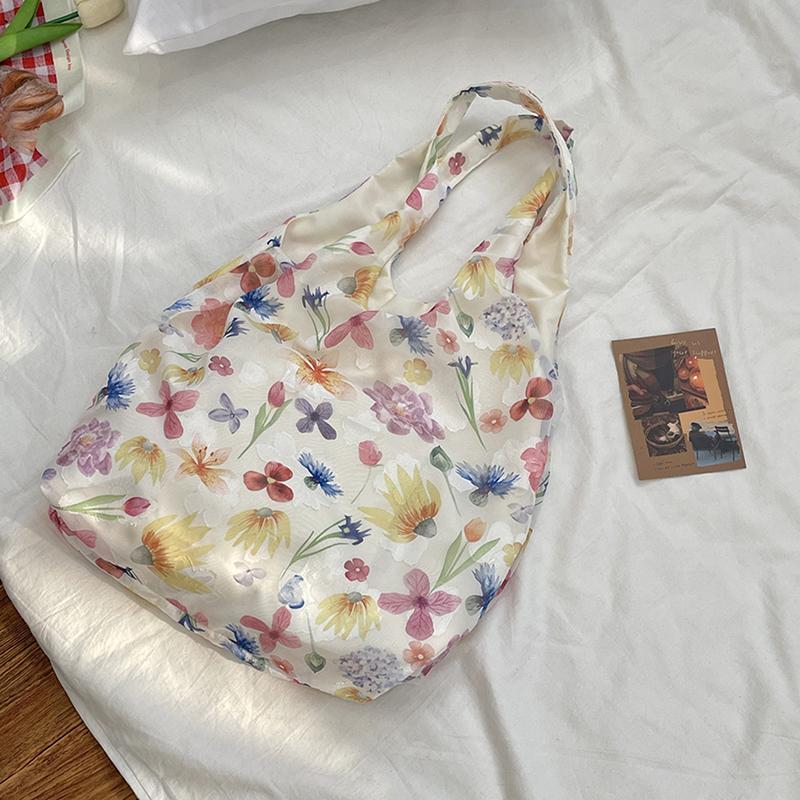 Květinová krajka Dámská taška přes rameno Jaro Léto Velkokapacitní kabelka Úložná taška Ležérní nákupní taška Tote Bags