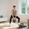 Three-Piece Kettlebell Set. 5lbs. 10lbs. 15lbs with Storage Tray
