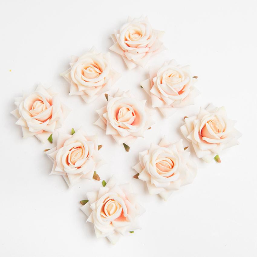 50/100Pcs Artificial Flower Wedding Decor Christmas Wreath Silk Rose Diy Home Vase Outdoor Garden Wall Diy Gift Candy Scrapbook
