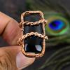 Schwarzer Onyx Handgefertigter Kupferdraht Wickel Schmuck Ring Größe 5.5 j9Y68