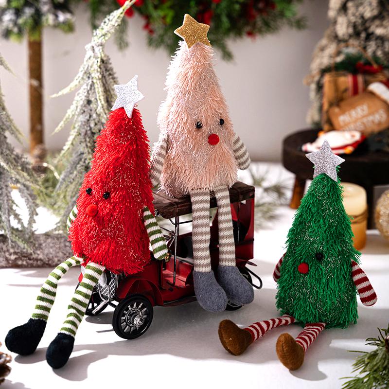 1PC Christmas Tree Doll Christmas Decorations Long Leg Cute Doll Ornament Kids Gifts Table Decoration New Year 4 Colors