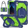For Lenovo Tab Idea 11/Xiaoxin Pad 2025 11inch 360 Rotating Stand Case Color-blocking with Handle and Pen Holder&Shoulder Belt