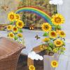 Ct6106 Sunflower Rainbow Butterfly Window Sticker Home Window Glass Double Sided Printing Visual Sticker Wall Sticker