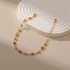 K Gold Plated Copper Turquoise Beaded Paperclip Chain Bohemian Women Anklet
