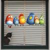 1Pc Vibrant Cartoon Birds Window Clings - Nursery Decals for Kids Room Sunlight Decor Removable Window Stickers Classroom Art