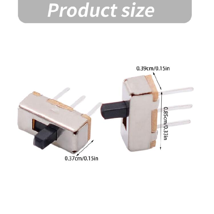 Leiterplatten-Schiebeschalter SS12D005, Kleine Kippschalter, 3-Pin 2-Position Ersatzteil für Schaltungssteuerung, DIY-Montage, Elektronikservice,