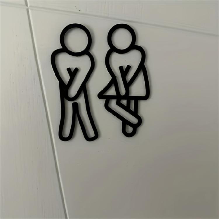 Contemporary Bathroom Signboard Permanent Waterproof Creative Household Decoration Clear Family Guidance