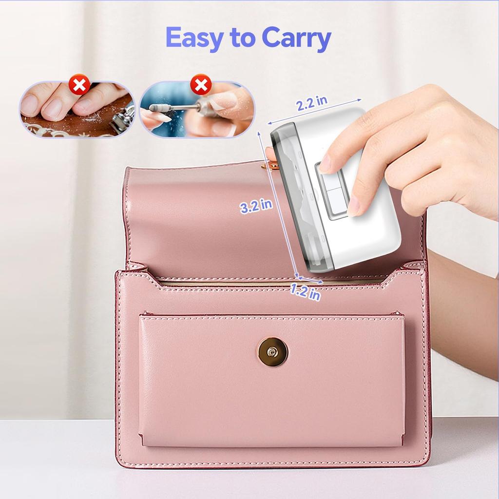 Electric Automatic Nail Clipper with LED Light & 2 Speeds, Fingernail Cutter and Polisher 2 In 1 Design, Nail Scraps Storage Rechargeable Safety