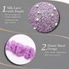 Portable Lace Headband Wide Side Hollow Mesh Hair Hoop Elastic Flower Hairbands Girls