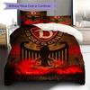 Dresden Adler Retro Fire Distressed Print Bettbezug-Set 3-teilig Fußballfan Bettwäsche-Set Schlafzimmer Heimdeko Bettwäsche Ohne Kissenkern Bettdecke