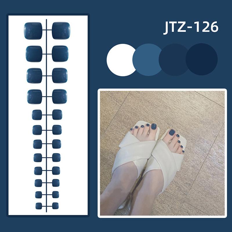 24Pcs Solid Color Simple Toenail Stickers Full Sticker Full Toenail Stickers Toenail Simple Removable Toenail Stickers