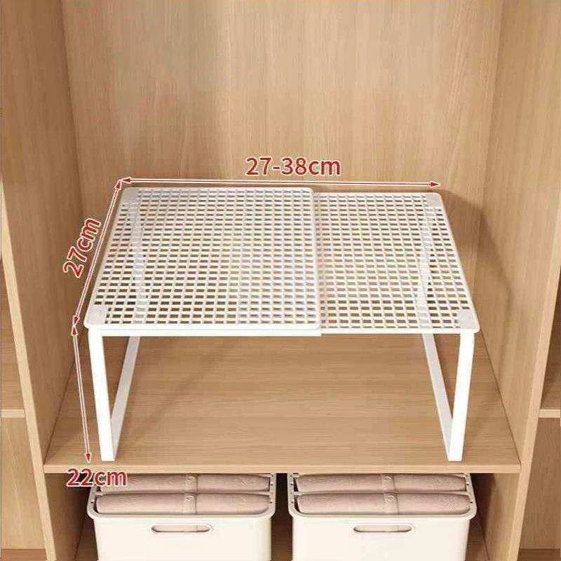 Telescopic Closet Shelf Organizer  Retractable & Stackable Adjustable Divider for Wardrobe, Cabinet, Closet Storage Space Saver