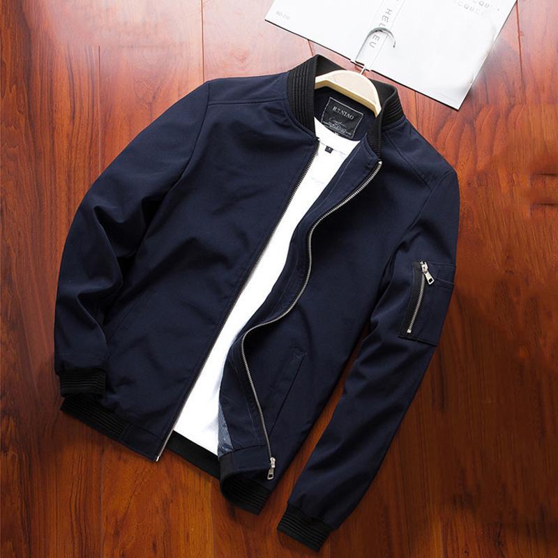 

Mountaineering Jackets Mens Spring Autumn Casual Coats Bomber Jacket Slim Fashion Clothing for Male M темно-синий
