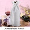 12pcs Simple Linen Fabric Wine Bag with Drawstring Champagne Decorative Cover