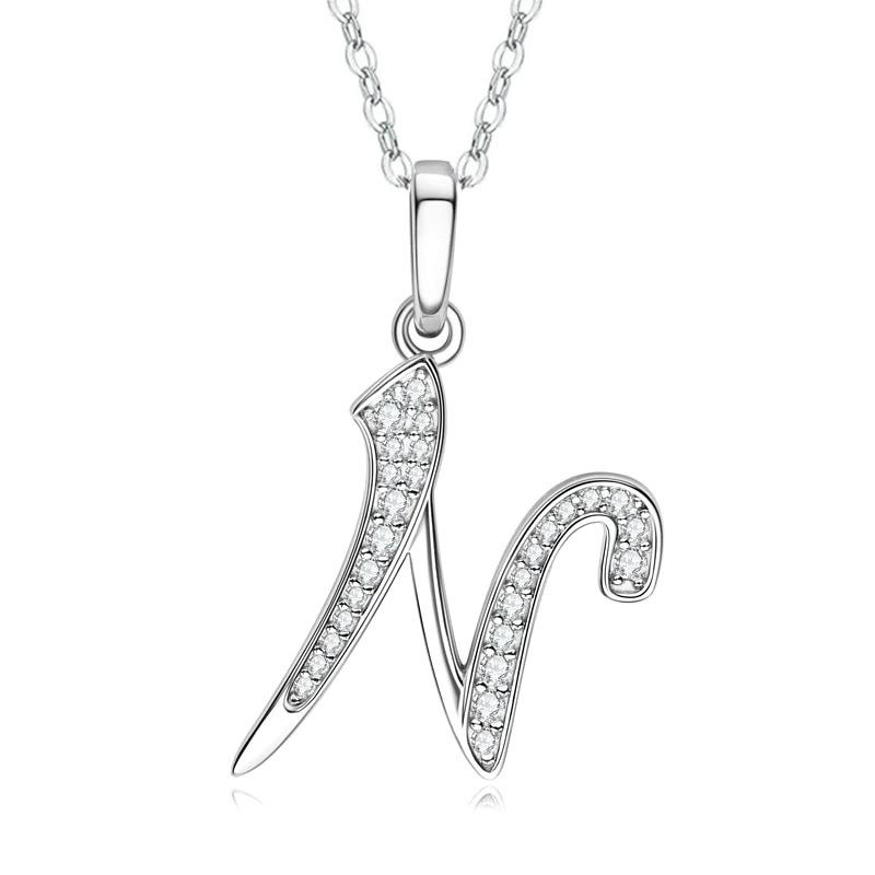 New Design 26 English Letter Zircon Pendant Necklace Trendy Temperament Personality Necklaces Fashion Jewelry Gift