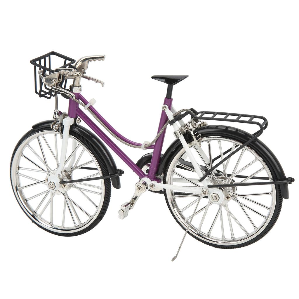 Ornamente Mini Bicicletă Mov Material Aliaj Stil Antich Model Bicicletă Jucărie Pentru Colecție Acasă Birou