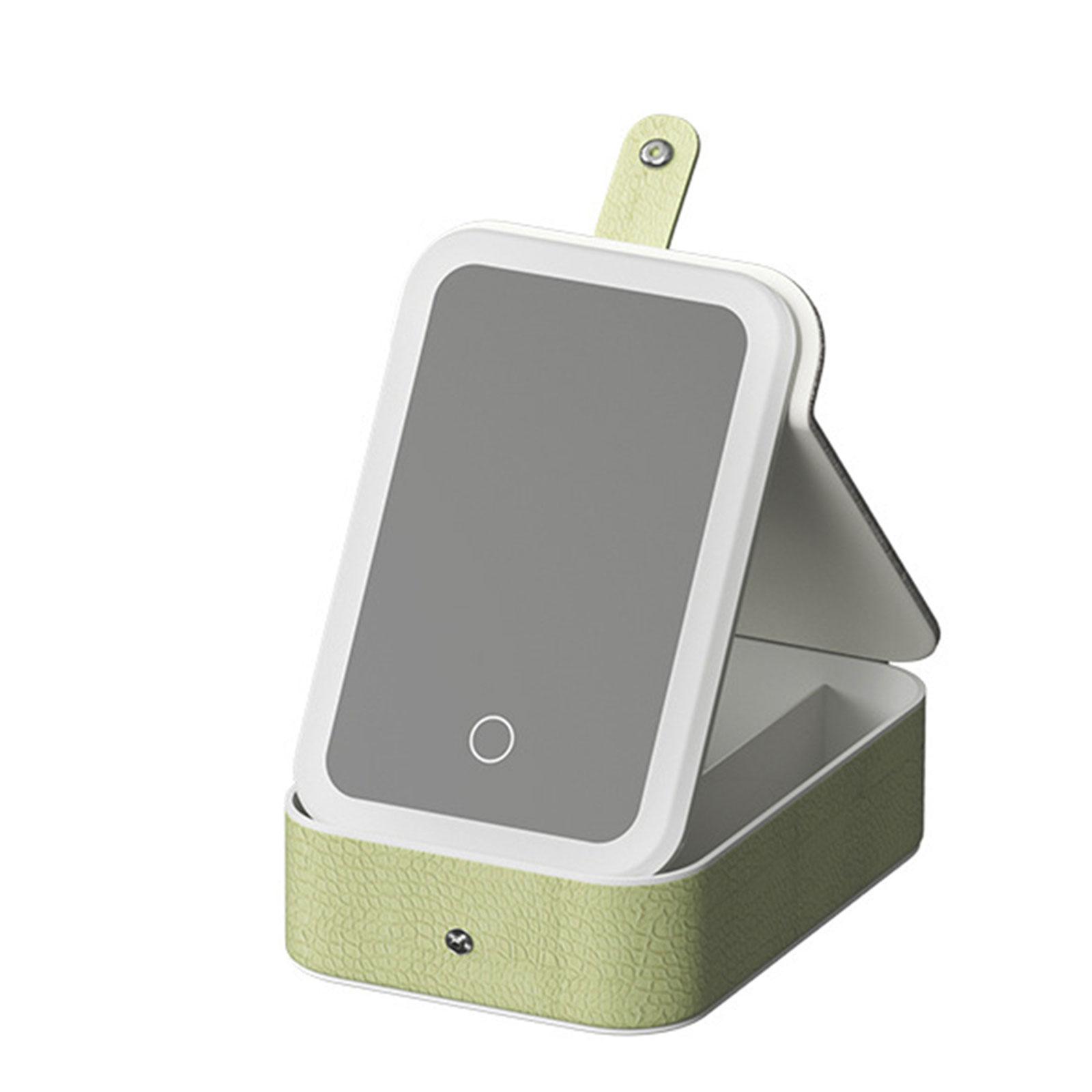 

Fashionable LED Lighted Sturdy Jewelry Storage Box Organizers Portable Travel Makeup Case with Multiple Compartments S зелёный