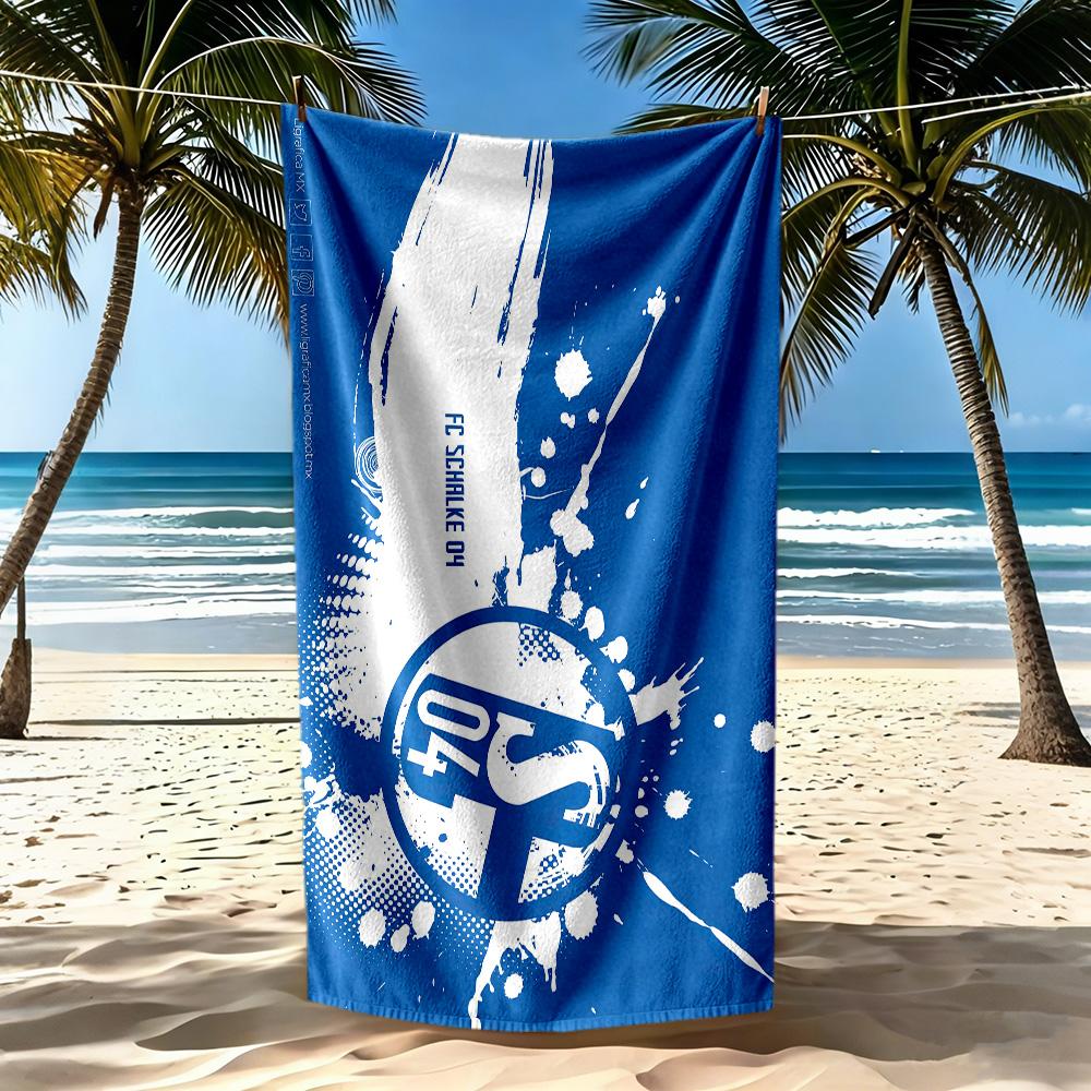 Telo Mare Fc Schalke Asciugatura Rapida Morbido Microfibra Confortevole Leggero