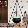 Decoración Única de Halloween Caldero de Bruja Grande sobre Soporte de Trípode con Iluminación para Dulces, Fiestas Temáticas de Brujas y Embrujados