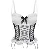 Cross Lace Tank Top Hot Bow Cross Lace Fishbone Vest Shape Corset
