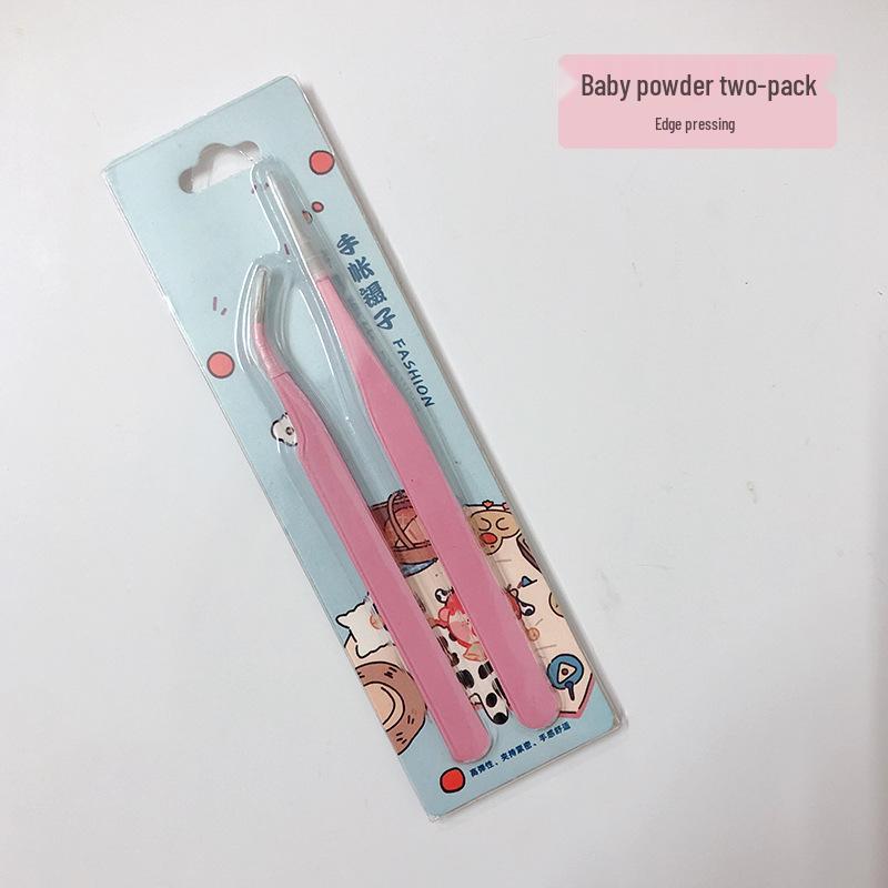 1.5mm High-Precision Stainless Steel Tweezers, Colorful Cartoon Design for DIY Journals