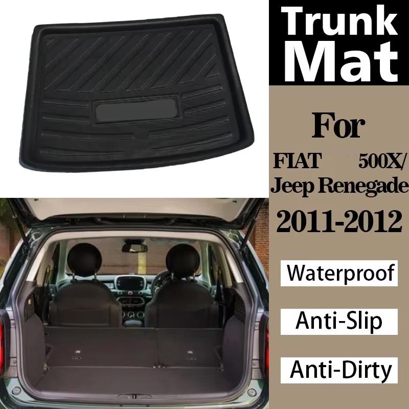 Car Trunk Mats For FIAT 500X Jeep Renegade 2011 2012 Car Carpet Pad Waterproof Anti-Slip Tailored Rear Car Cargo Liner Boot Tray