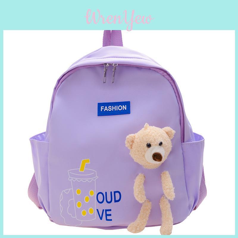 Childrens Cartoon Bear Backpack With Breathable Nylon And Cushioned Straps For School Use