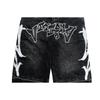 RogueWave Nye Harajuku Bokstav Svarte Jeans Hip Hop Vintage Baggy Shorts Casual Gym Denim Shorts Streetwear