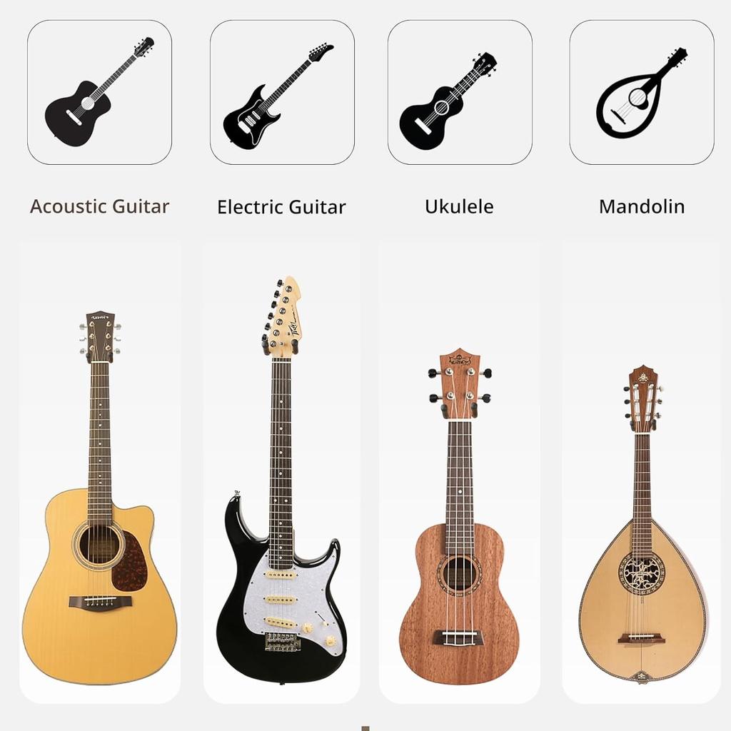 DIDA Guitar Wall Mount, Guitar Hanger, Silicone Pad, U-Shaped Guitar Wall Hanger Mount, Rotatable Guitar Holder Hook Stand Wall for Acoustic,