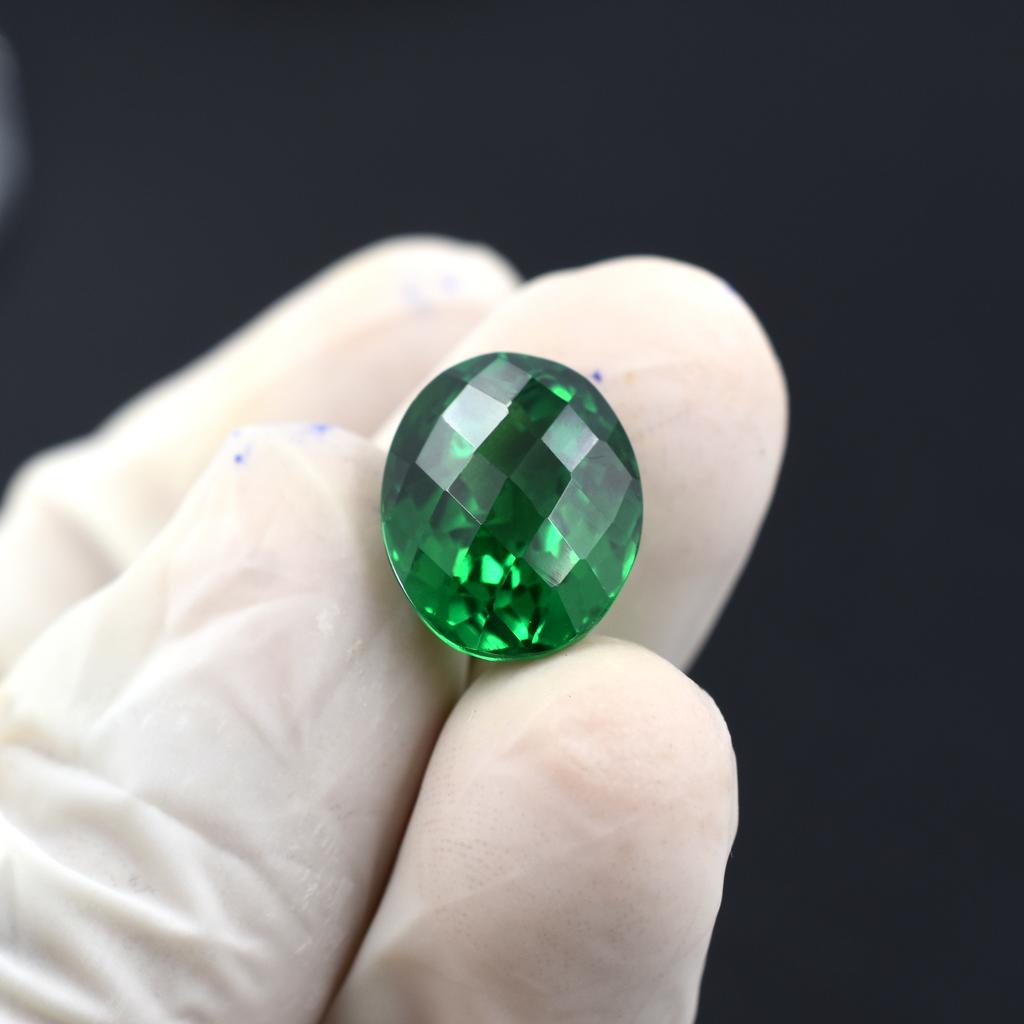 Pretty Oval Cut Green Garnet 12.45 Ct Natural Loose Gemstone