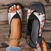 Damensandalen, neue Sommer-Flip-Flops, modische Sandalen mit quadratischer Spitze und niedrigem Absatz