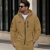 Men's Long Sleeve Lined Zip Up Hoodie with Multiple Pockets for Casual Everyday Wear