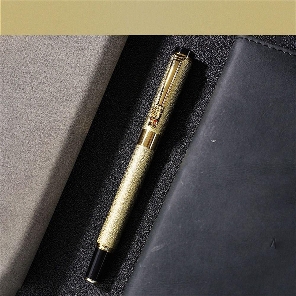 Student Luxury Frosted Black Golden Dragon Writing Pen Business Ink Pen Fountain Pen Ink Pen