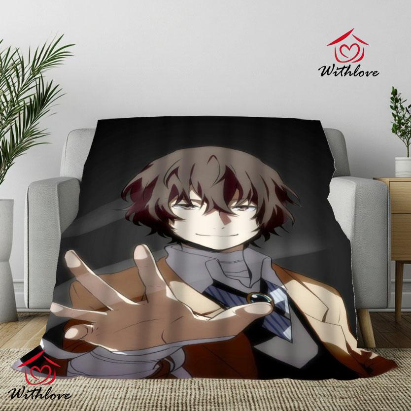 Dazai Bungo Stray Dogs Flanell-Kuscheldecke für Schlafzimmer Anime Dekoratives Sofa Picknick Nickerchen Decke Heimdekoration Geschenk 70x200cm