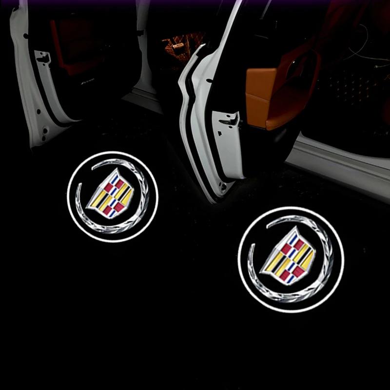 

2pcs LED Car Door Welcome Lights for Cadillac Escalade XT5 Deville ATS CTS BLS SRX XTS DTS Tiburon XT4 XLR XLR-V Seville SLS