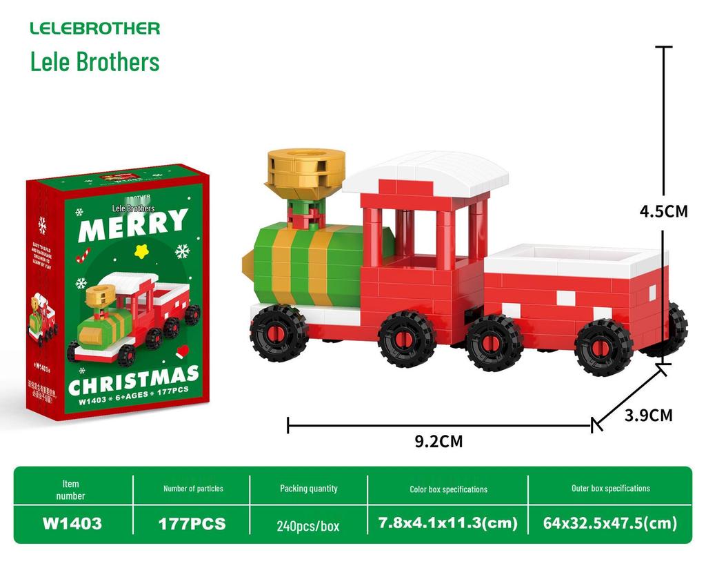 Christmas Tree Music Box Building Kit: Compatible with Lego, Santa Claus Tabletop Ornament Model
