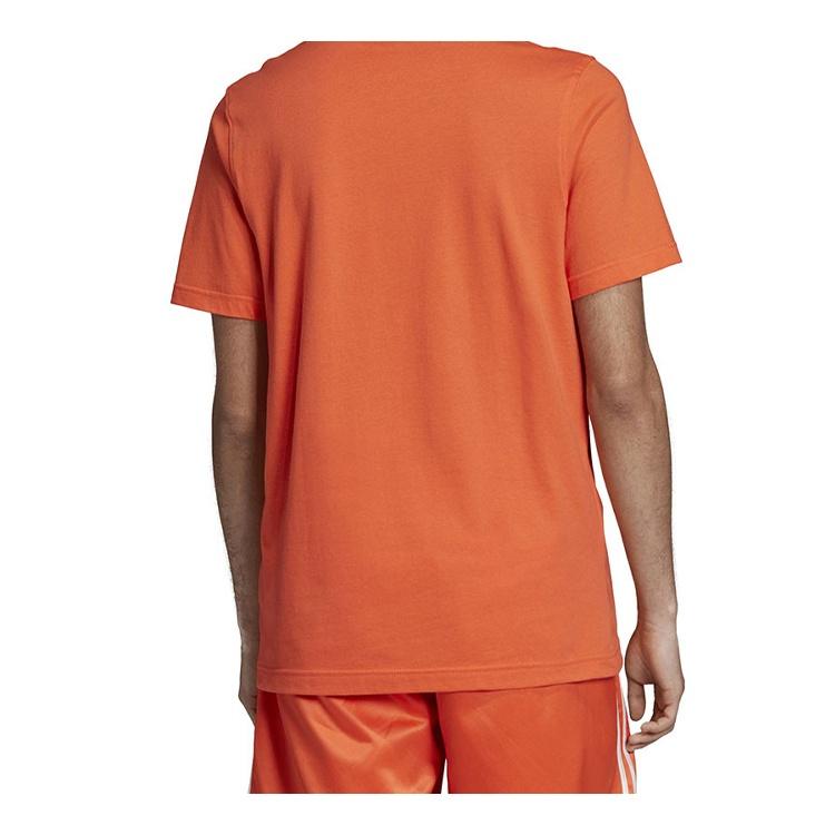 adidas Originals Trefoil Chest Logo Sports Short Sleeve Orange Yellow Men's DZ4572