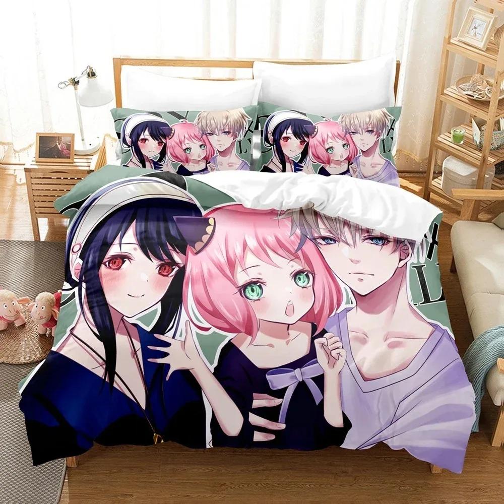 New SPY×FAMILY Bedding Set Anime Quilt Cover Single Double Queen King Size With Pillowcase Boys Girls Bedspread 3D Print Anime