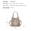 First Layer Cowhide Bag Bag Women's Bag Messenger Bag Niche Summer High-end Leather Handbag Bucket