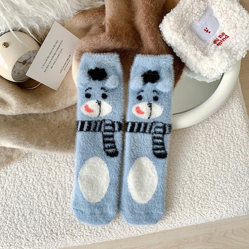 

Cute Animal Socks Autumn Winter Warm Mid-Calf Socks Soft Comfortable Daily Wear Sleep Socks Gift A2