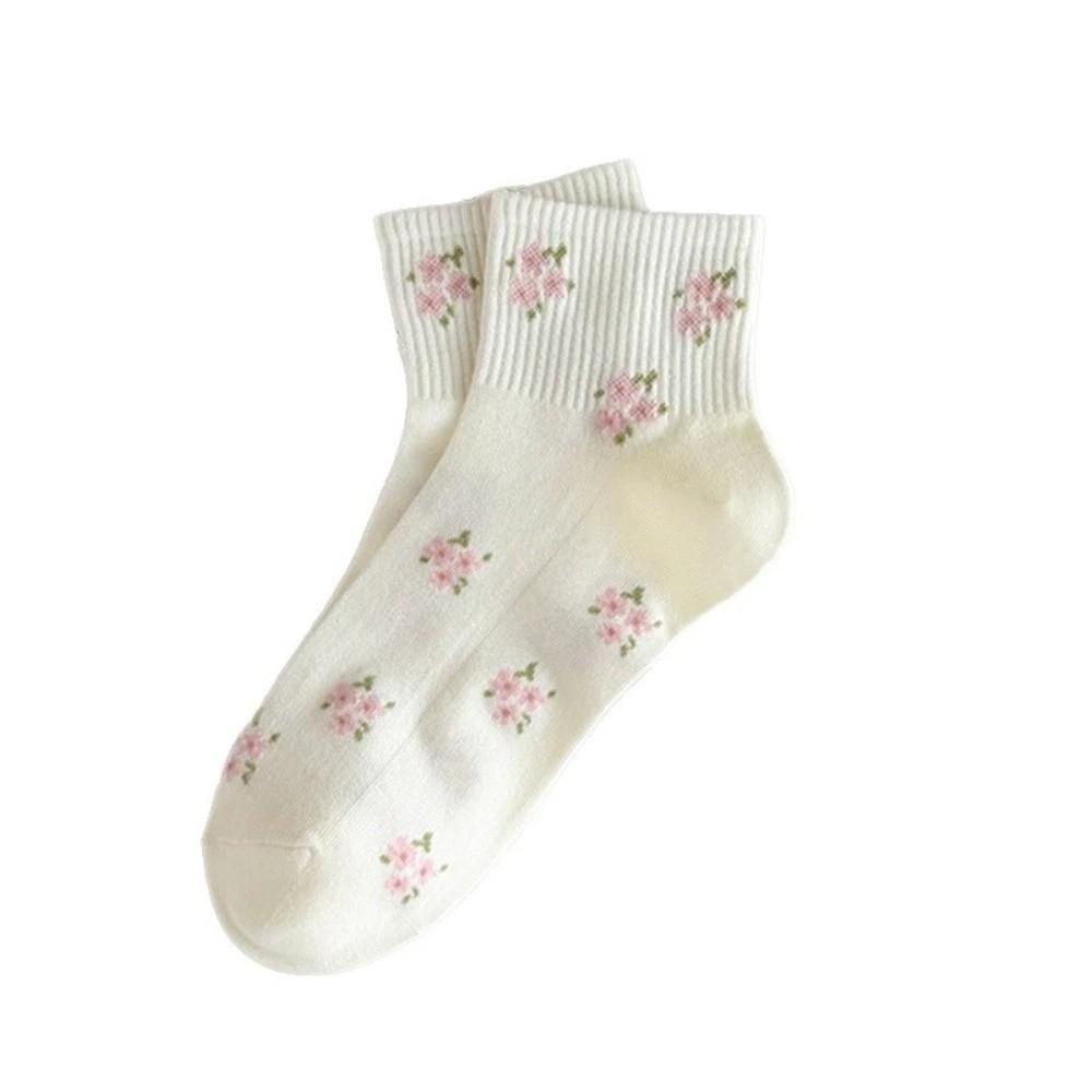 Low Cut Japanese Women's Socks Cute Floral Socks Comfortable Short Tube Socks  Spring Summer