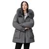 Women's Hair Collar Hooded Windproof Lightweight Thickened Fluffy Warm Warm Cold Medium-length Casual Sports Jacket Parka Cotton Jacket