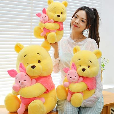 Winnie The Pooh Hugging Piglet Plush Toy Kawaii Stuffed Animal Sleep Pillow Anime Room Decoration Birthday Gift For Girls