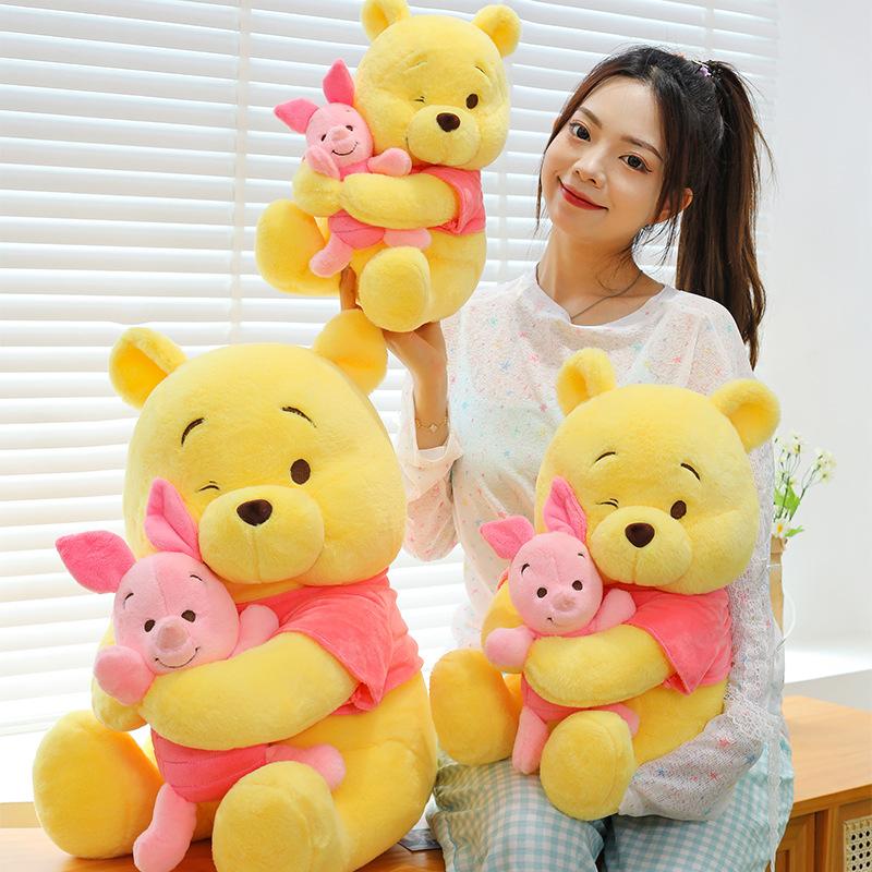 Winnie The Pooh Abbraccia Pimpi Peluche Kawaii Peluche Cuscino da Letto Decorazione Stanza Anime Regalo di Compleanno Per Bambine
