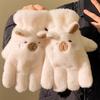 Niedliche Kapibara Plüsch Fingerhandschuhe Damen Plüsch verdickt warm und kälteabweisend Studenten Outdoor