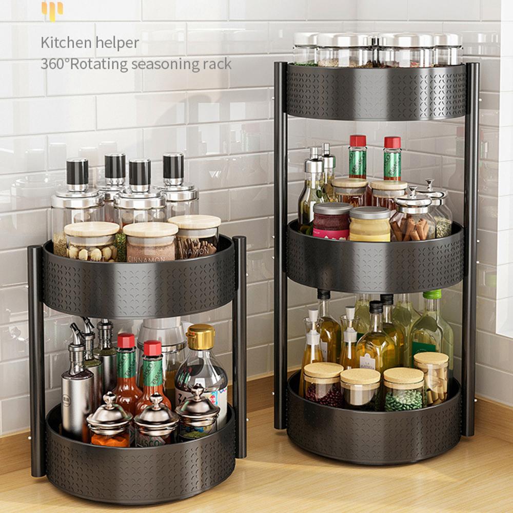 

006-10063H 3-Tier Spice Rack Organizer Turntable Countertop Seasoning Holder Type A