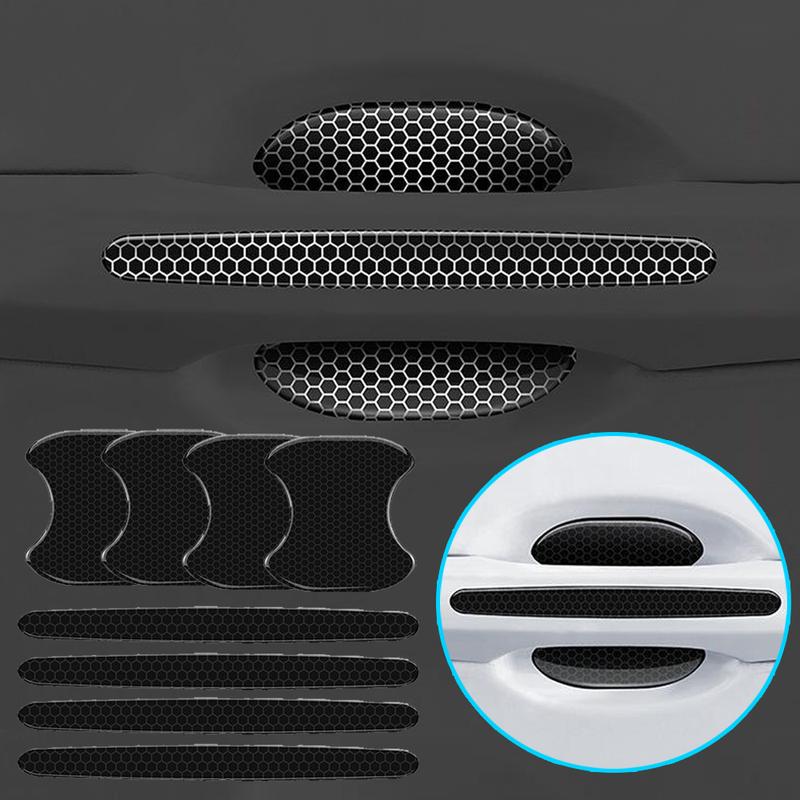 4pcs Car Handle Protection Strip Car Bowl Decorative Protective Stickers Car Door Anti Scratch Stickers Auto Exterior Accessorie