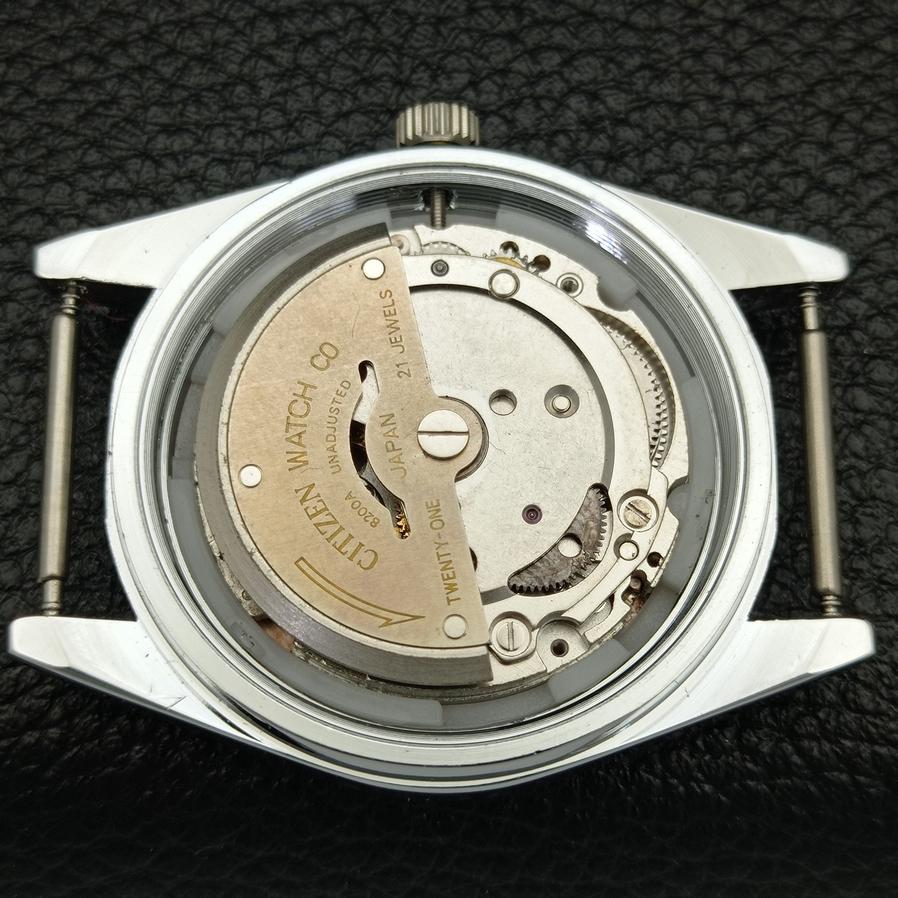 JAPANISCHE ÜBERHOLTE CITIZEN HERRENUHR 8200 AUTOMATIK ARABISCH ROTES ZIFFERBLATT a426226-2 RL620c-a426226
