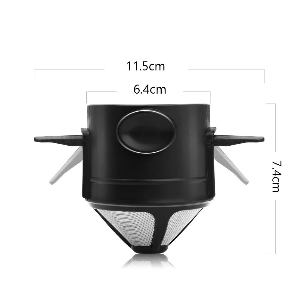 Portable Pour Over Coffee Maker 1-1 Cup, Stainless Steel Portable Coffee Filter, Reusable Mug Coffee Dripper Filter for Home