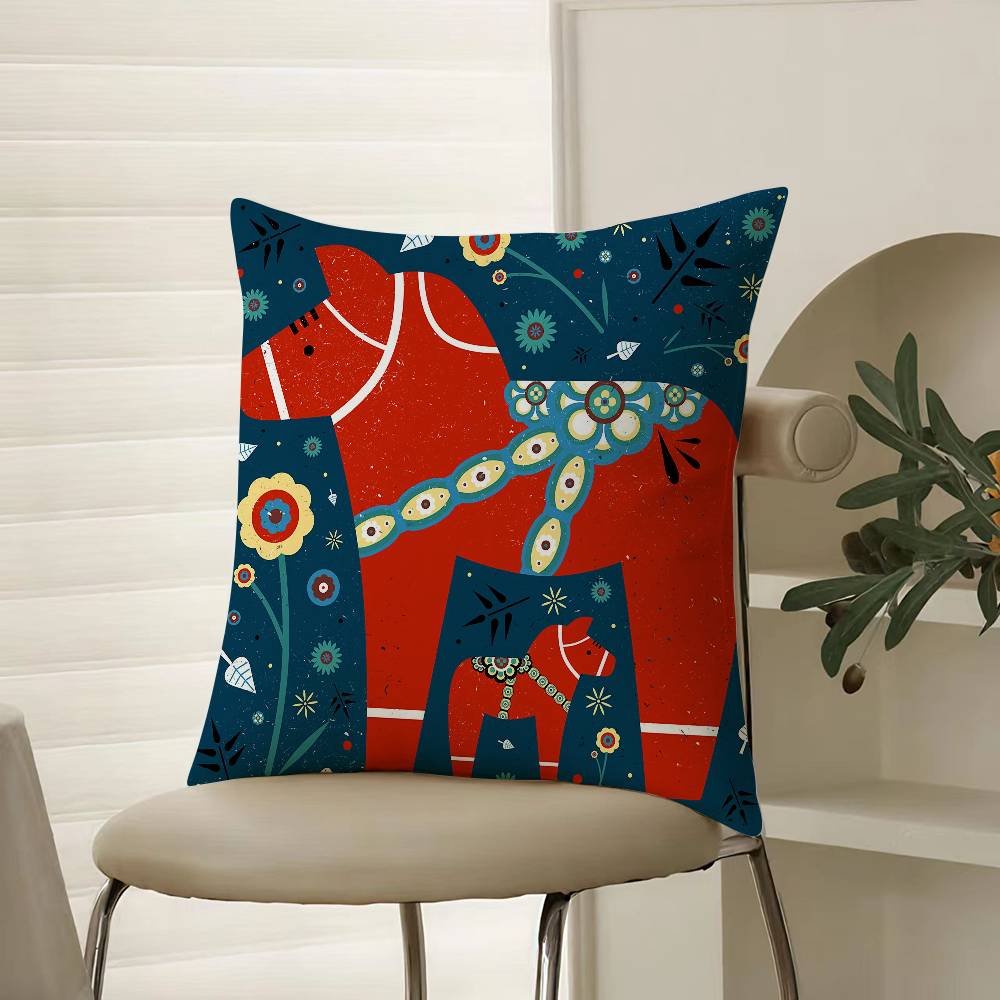 Classical Style Darama Print-Beautiful Pillow Case Comfort Sofa Bed Silky Elegant Invisible Zipper Decorative Cushion Cover